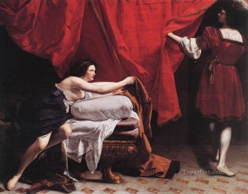 Orazio Gentileschi Painting - José y Potifar, esposa del pintor barroco Orazio Gentileschi